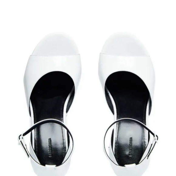 Balenciaga Women's White Ankle Strap Sandals - Picture 1 of 5